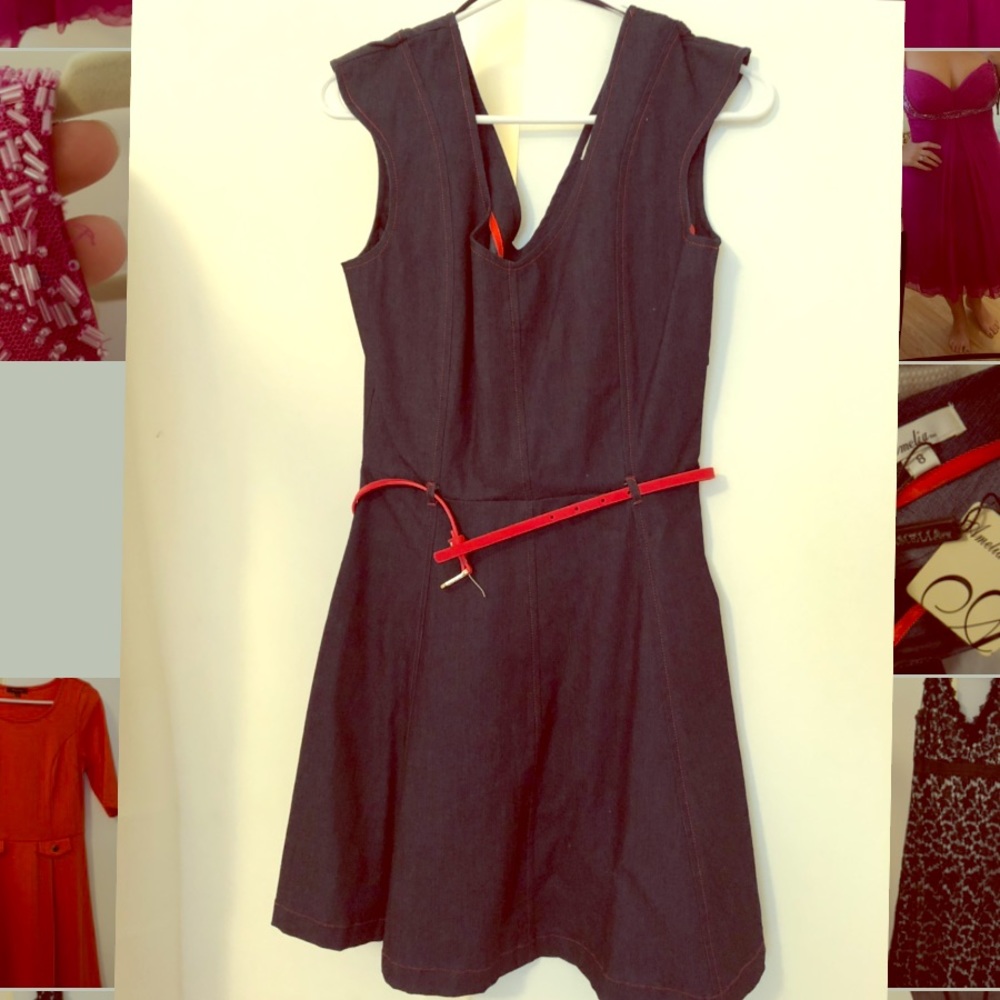 NWT Boutique denim dress with skinny belt